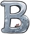a silver letter b with a red bow.jpg
